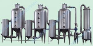 三效濃縮器  三效真空濃縮器適用於果蔬汁及衆多水溶液物料的縮